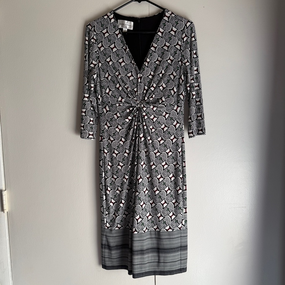 Donna Morgan Geometric Print Lined Sheath Dress Women’s Size 8
